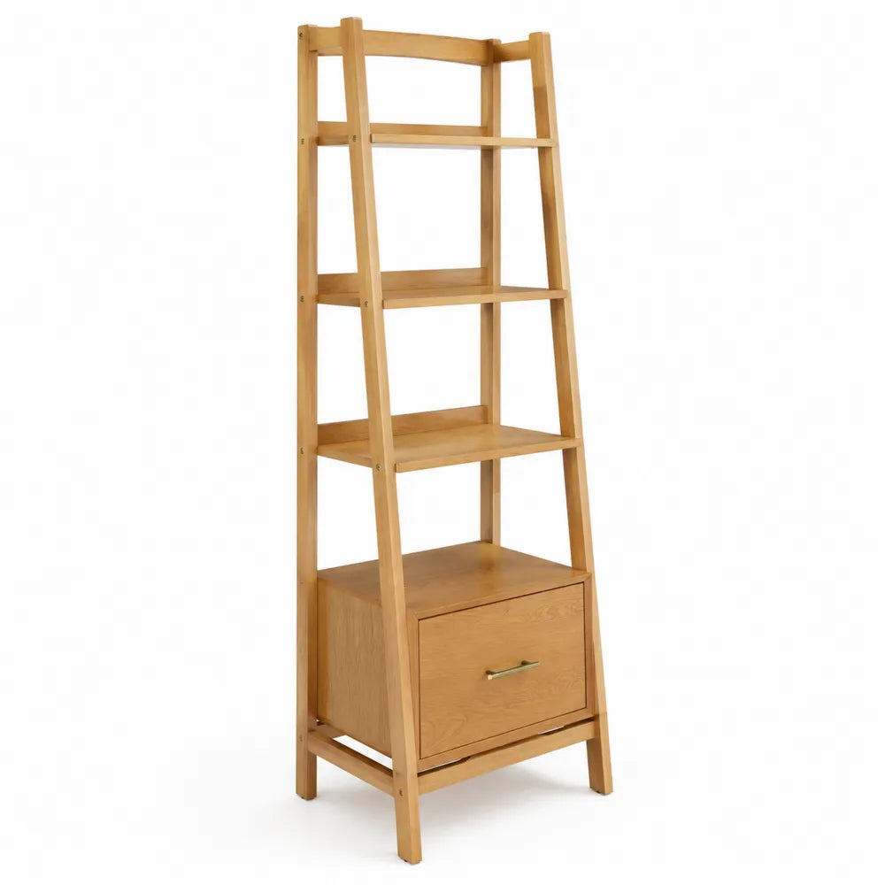 Étagère en bois avec tiroir et étagères