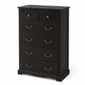 Commode en bois noir avec 6 tiroirs, hauteur 120 cm